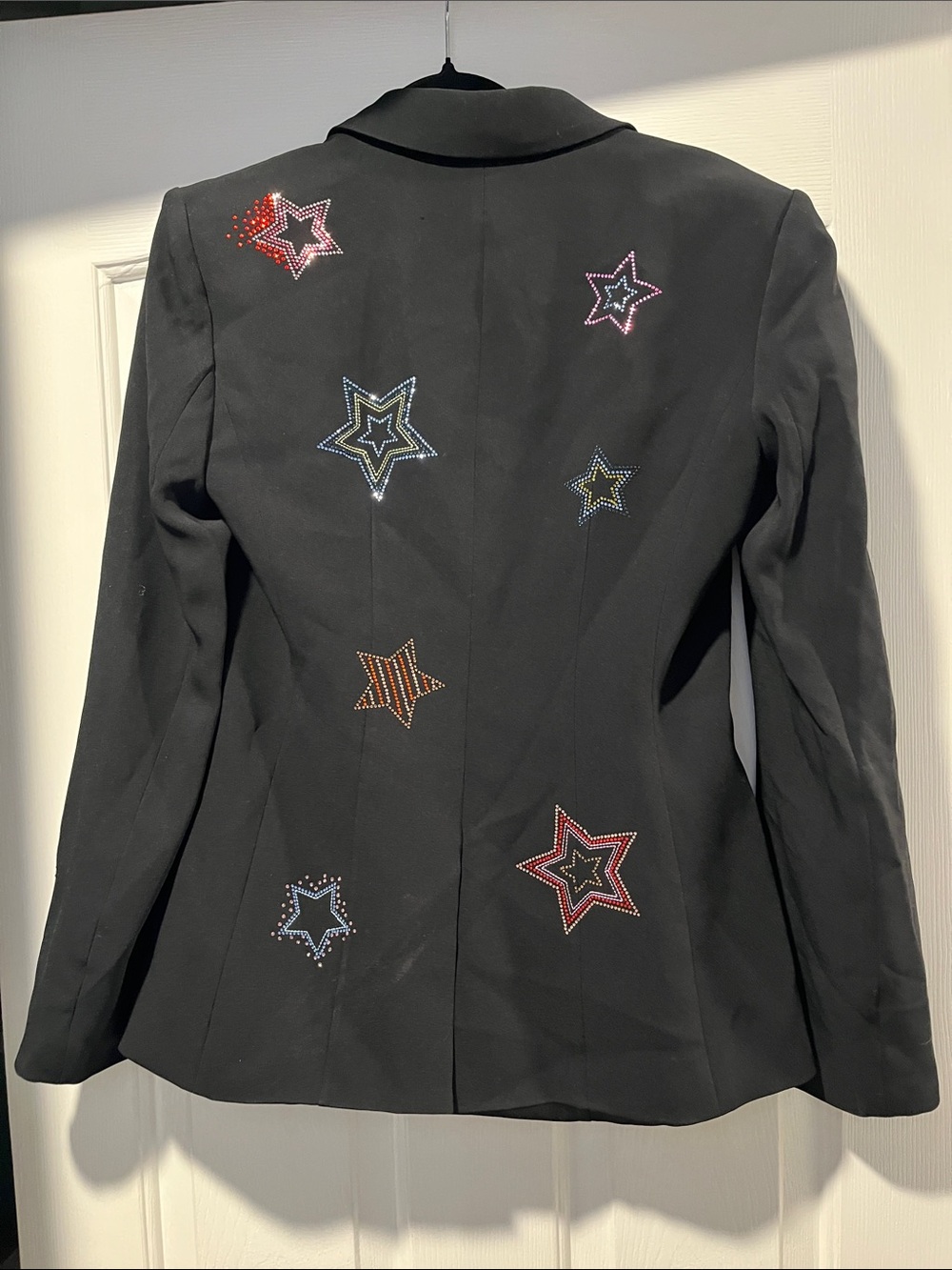 cinq a sept Black Blazer and skirt with Multicolor Star Embellishments - Picture 3 of 15